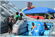 Kids on a Water Slide
