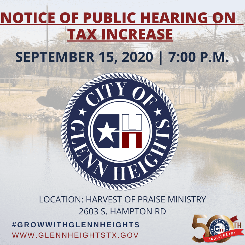 Notice of Public Hearing on Tax Increase 9.15.2020