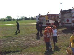 Fire Trucks in a Park