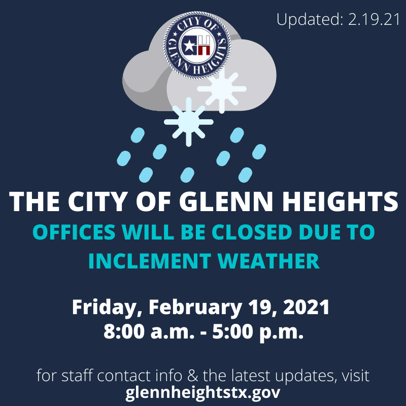 Inclement Weather - Offices are closed Friday 2.19.21