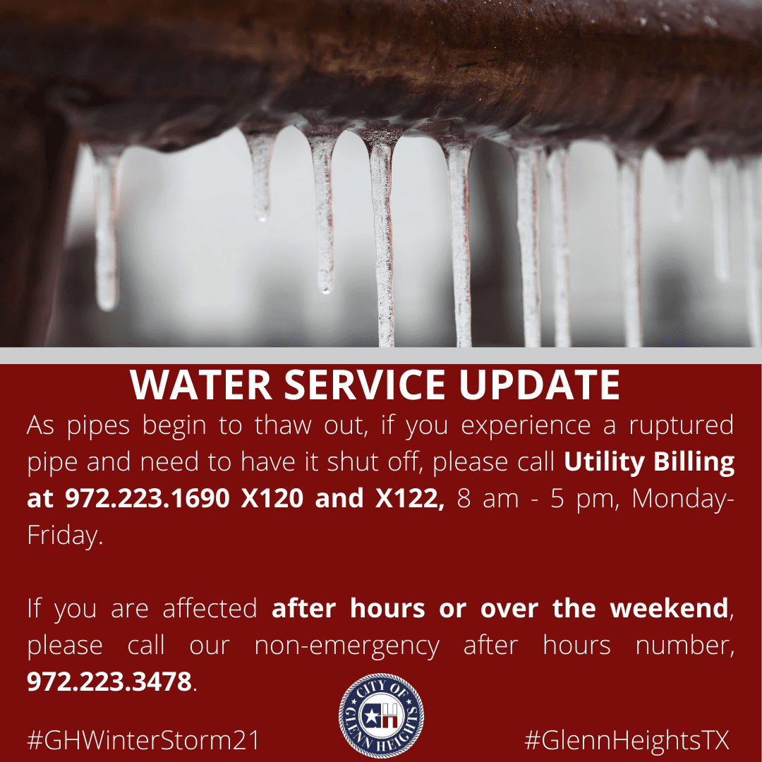 Water Service Updates: UB numbers