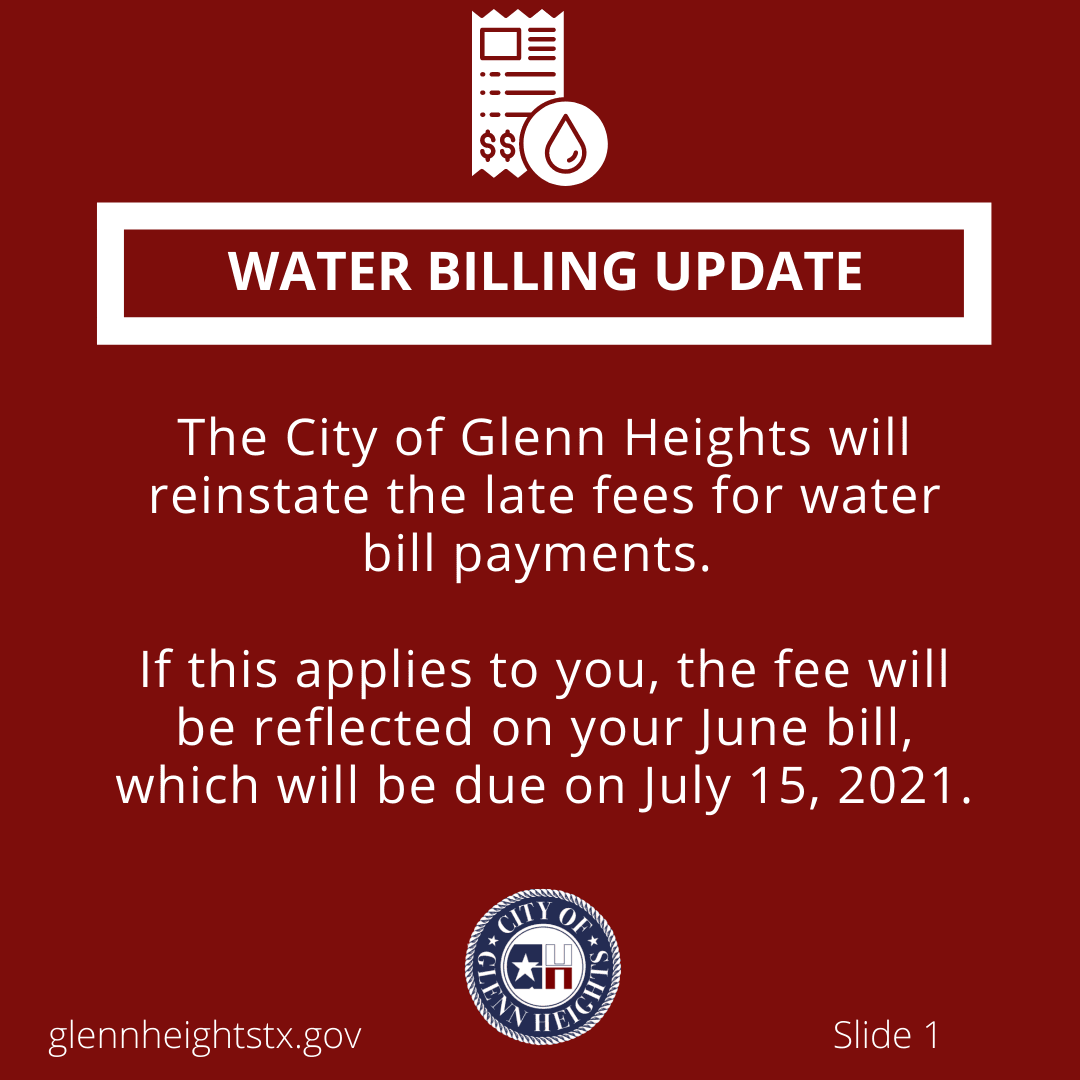 Water Billing Reinstating Late Fees Graphic