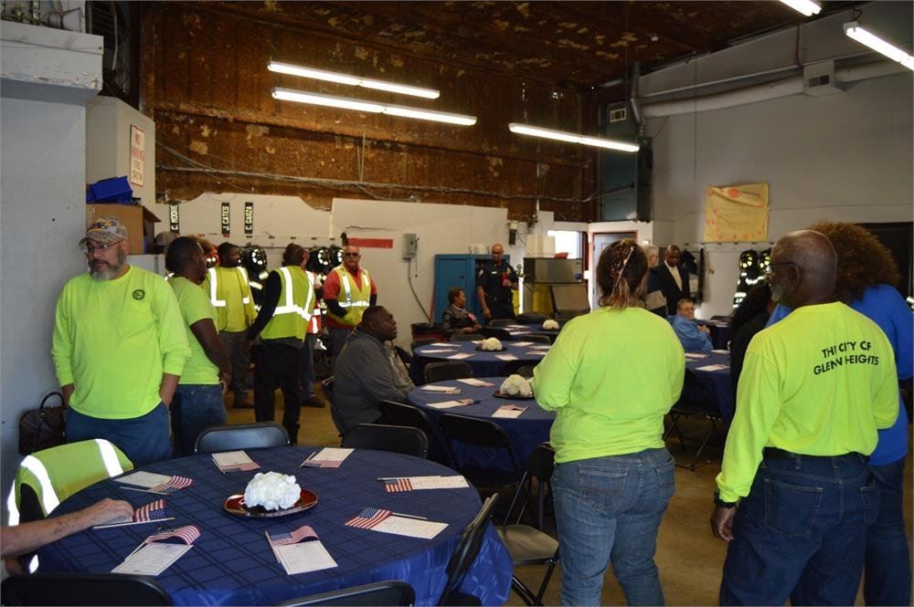 People Talking at the Observance Ceremony