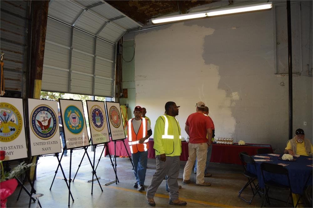 Setting Up for the Veterans Day Ceremony